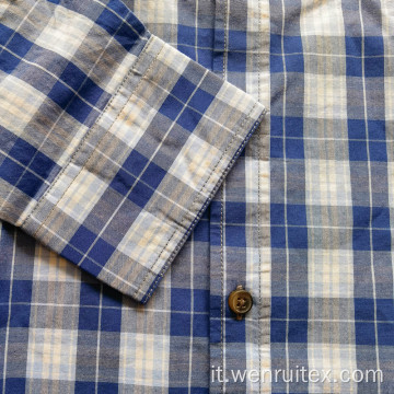 Camicia a maniche lunghe da uomo a quadri 100% cotone Camicie giornaliere